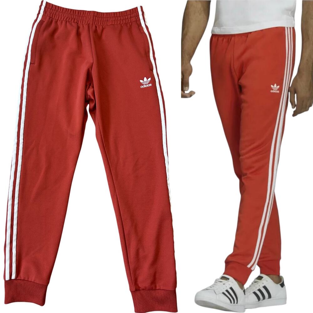 NEW Adidas Trefoil Adicolor Classics SST Track Pant Zip Pockets Rust Color Men S